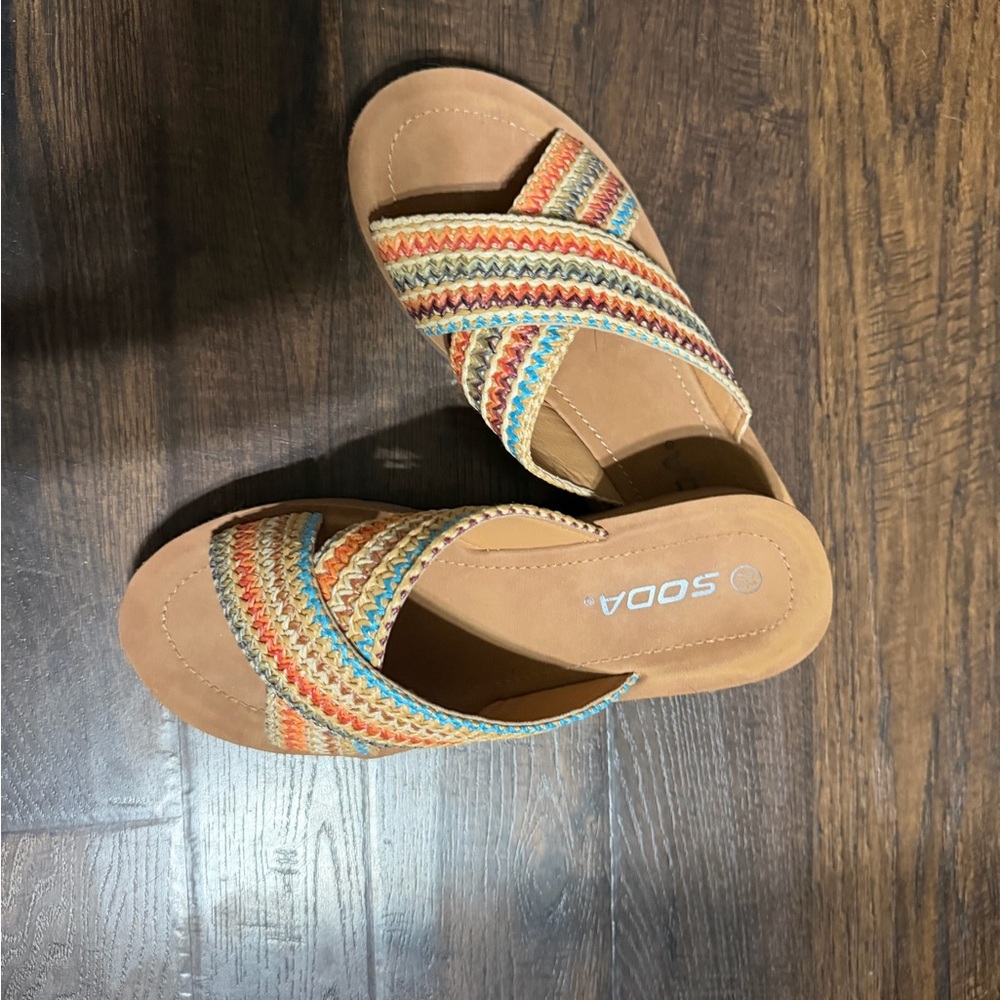 Soda Women's Multicolor Woven Sandals